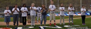"Sign Connections" performing at RailRiders game