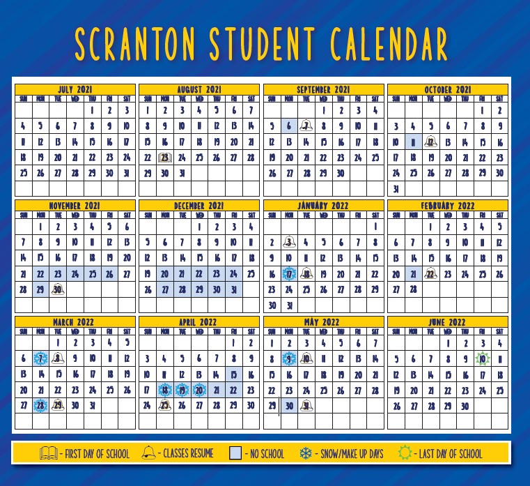 University Of Scranton Academic Calendar 2023 Student Calendar 2021-22 | The Scranton School For Deaf & Hard-Of-Hearing  Children